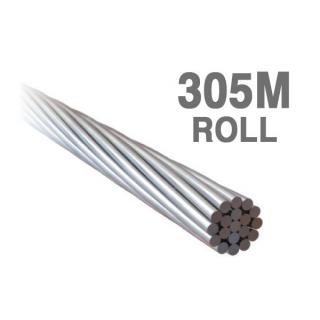 W08119-304 - 8.0mm 1x19 ProRig Wire Rope 304 Grade Stainless Steel 305 Metres