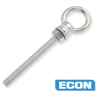 E307 Econ Eye Bolt (with Nut & 1 Washer) AISI 316 - ALL SIZES