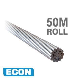 WE119 1 x 19 Econ Wire Rope AISI 316 (50 Metre Roll) - ALL SIZES