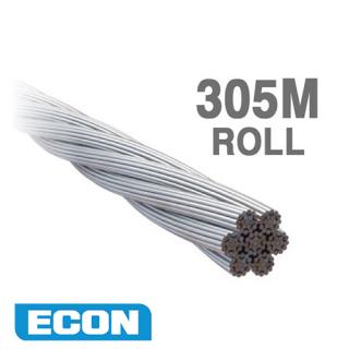 WE719 7 x 19 Econ Wire Rope AISI 316 (305 Metre Roll) - ALL SIZES