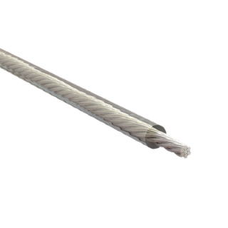 WP03.277-CL - ProRig 3.2mm Wire Rope 7 x 7 316G Stainless Clear PVC Coated 305 metre rolls