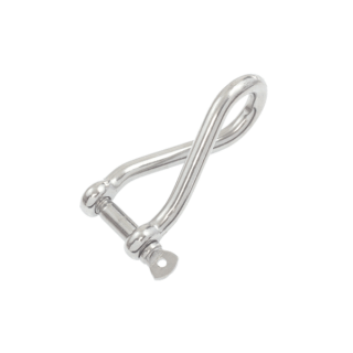 E381F-08 8mm Econ Forged Long Twisted Dee Shackles 316 Grade Stainless Steel