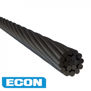 BK-WE03.2119-MTR Wire Rope 3.2mm 1 x 19 Econ AISI 316 PER METRE Black