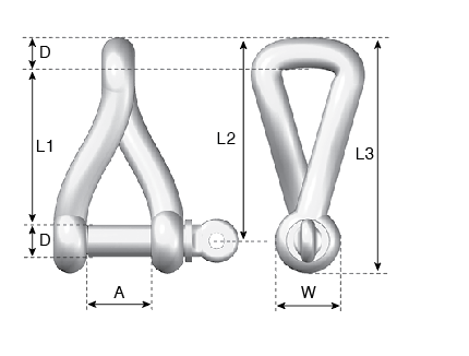 forged twisted dee shackle